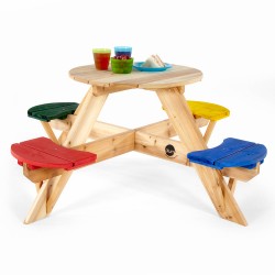 Plum kinderpicknicktafel rond hout