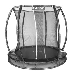 AMIGO inground trampoline Deluxe met veiligheidsnet 244 cm zwart